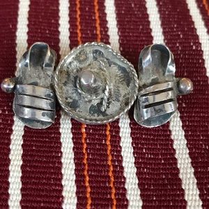 Vintage Mexican Silver Sombrero Hat & Sandals Pin